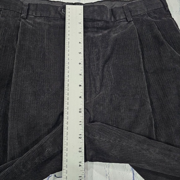 Jos A Bank Executive Collection Black Corduroy Pleated Cuffed Pants MENS 40X29 - Picture 2 of 10